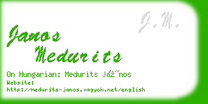 janos medurits business card